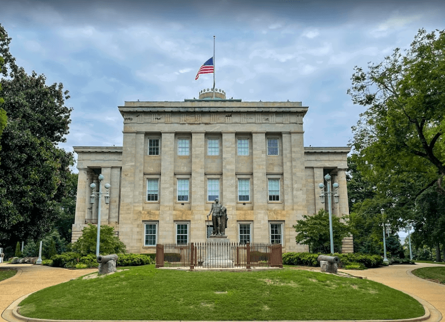 Front of the North Carolina State Capitol Building in Raleigh, NC. Meeting location of Raleigh Ghosts.